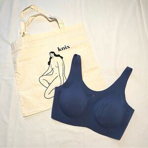 KNIX LuxeLift Wireless Pullover Bra Slate Blue L+